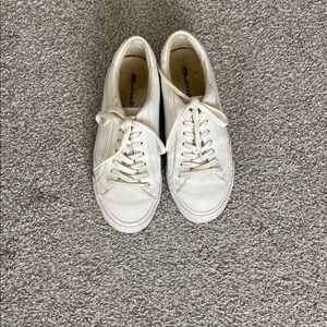 Madewell Cream Lace-Up Sneakers